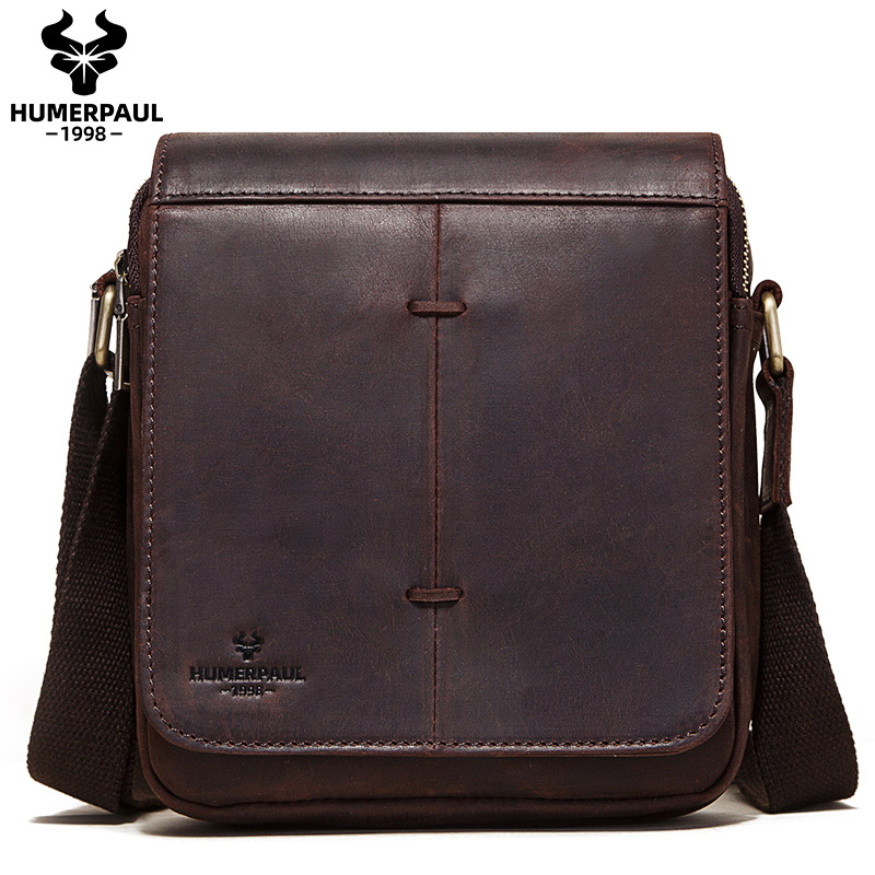 Luxury Bags For Travel - Vintage skóra Crazy Horse mężczyźni wiadomość