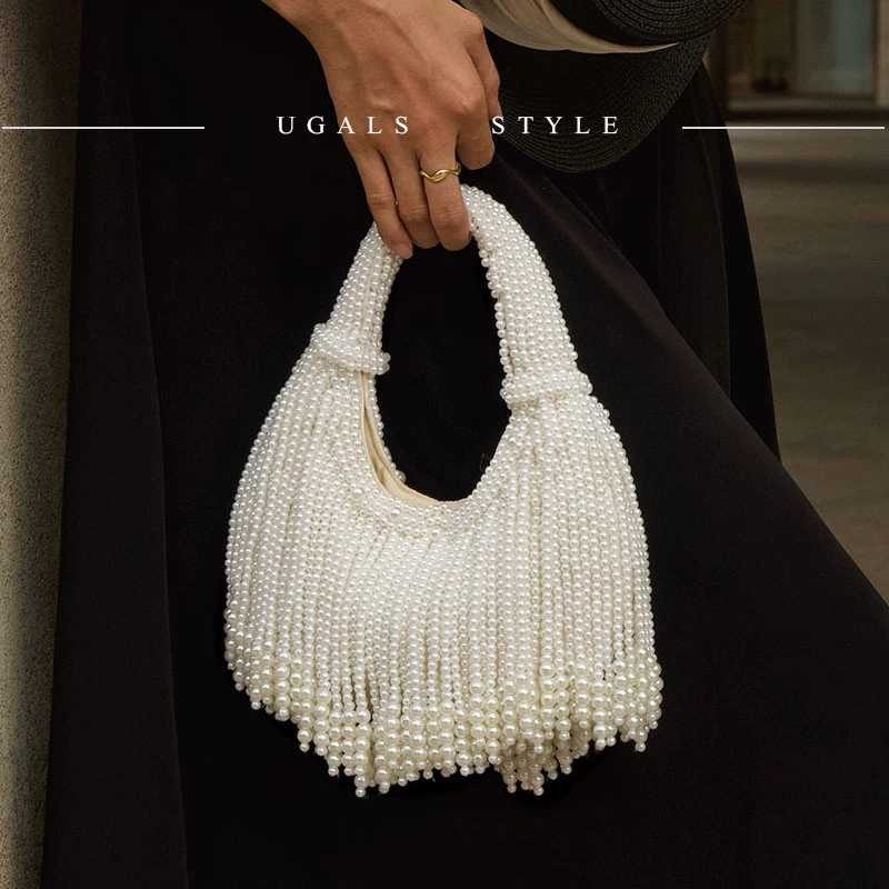 Luxury Bags Made - Torebka wieczorowa z perłową rączką, luksusowa